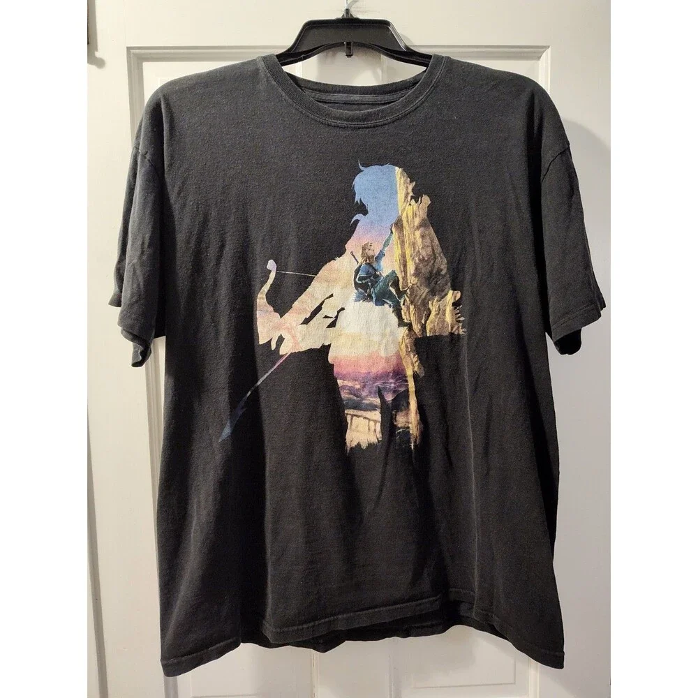 Legend of Zelda T-Shirt Black Adult Size XL Breath Of The Wild Nintendo Link - Picture 2 of 11